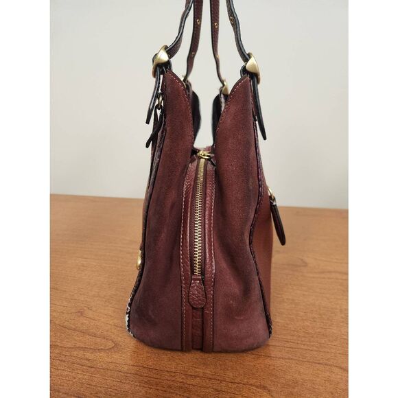Coach Kristy Burgundy Shoulder Bag With Exotic Embossed Snake Trim. See pictures - Picture 5 of 16